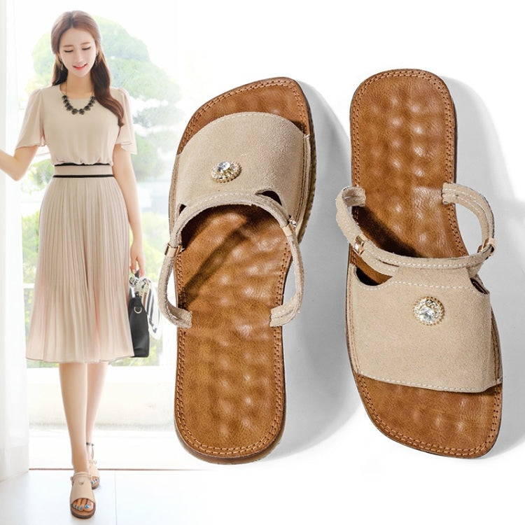 Suede Flat Bottom Non-slip Wear-resistant Two-use Sandals for Women