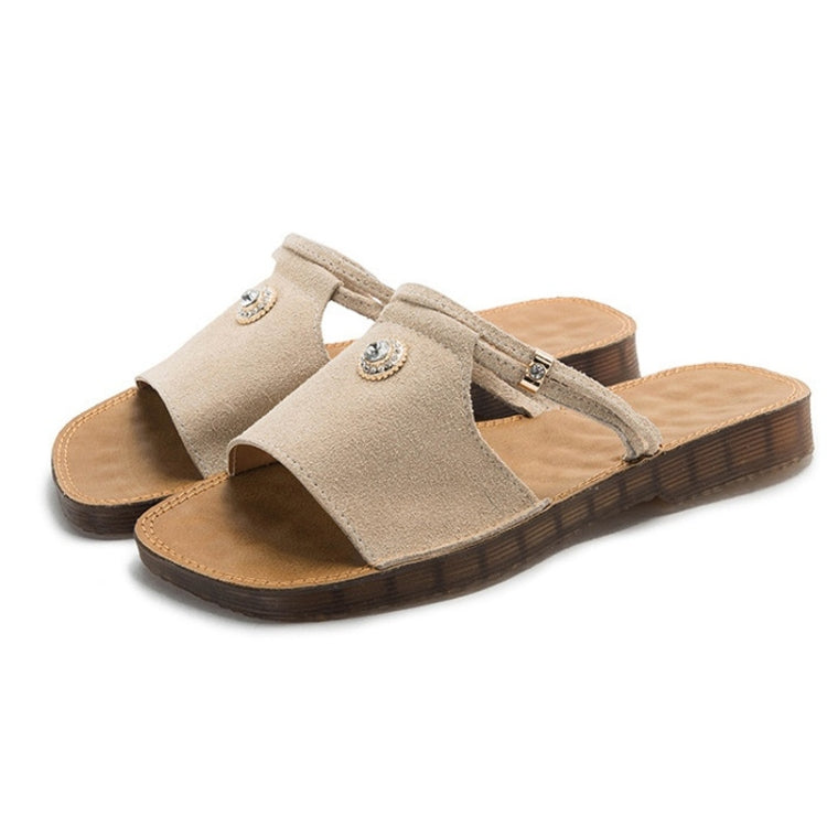 Suede Flat Bottom Non-slip Wear-resistant Two-use Sandals for Women