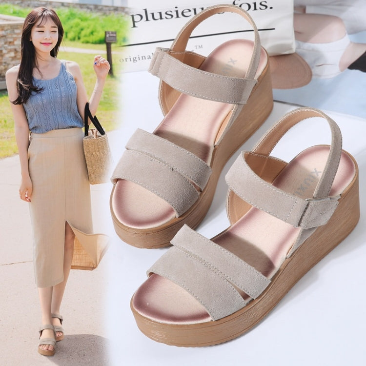 Fashion Casual Platform Suede Wedge Heel Sandals for Women