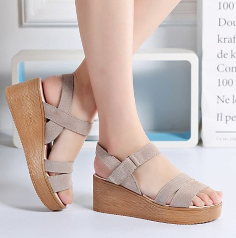 Fashion Casual Platform Suede Wedge Heel Sandals for Women