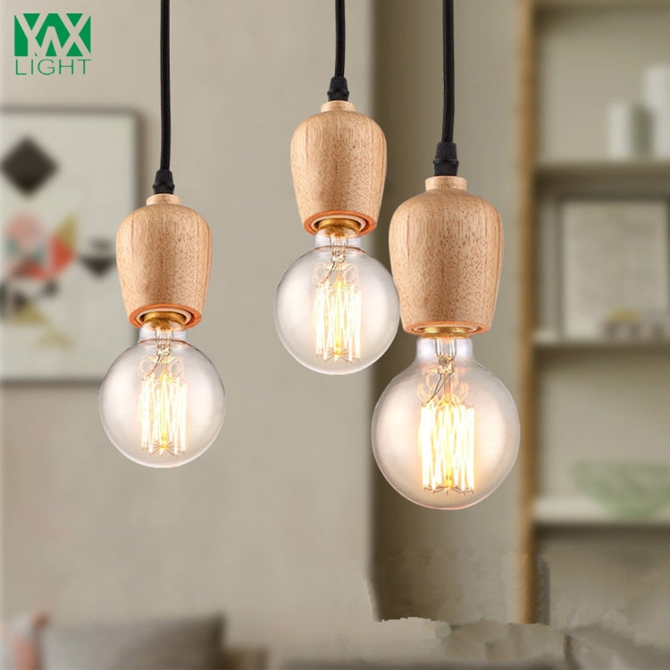 Natural Solid Wood Glass Pendant Lamp Ceiling Lamp for Bedroom Living Room Study Dining Room