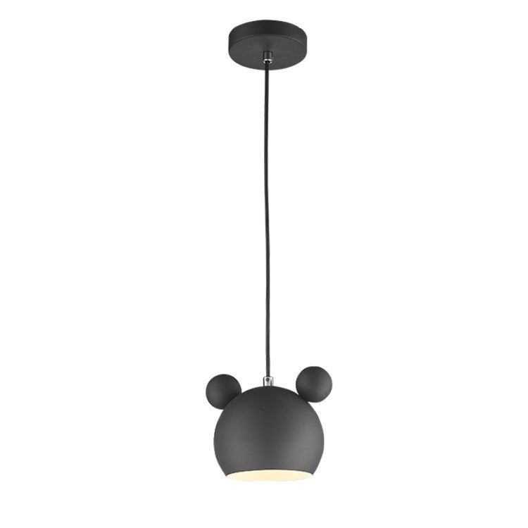 Wrought Iron Cartoon Mickey Pendant Lamp Ceiling Lamp for Children's Bedroom Living Room Study Dining Room