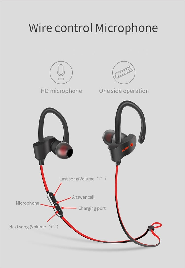 Moloke S2 Hanging Ear Sports Bluetooth Earphones Waterproof Anti-sweat Sound Headset (Black)