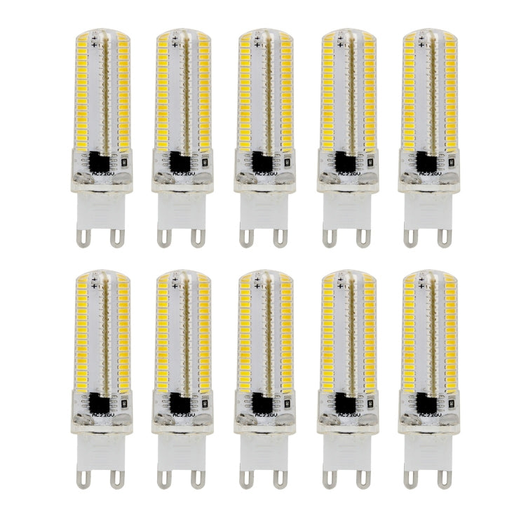 10 PCS G9 7W 3014 SMD 152 LEDs Warm White Dimmable Silicone Corn Bulb Energy Saving Lamp, AC