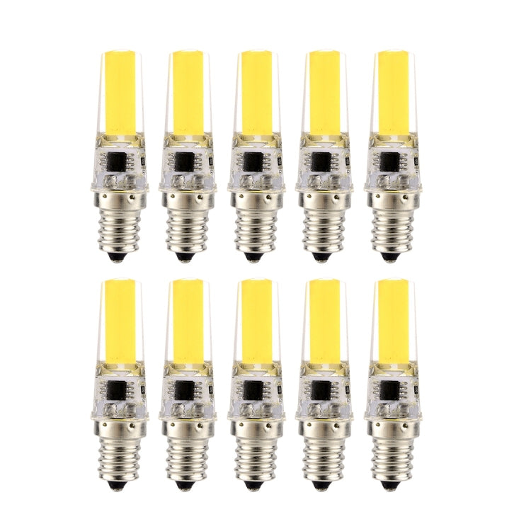 10 PCS E12 3W 2508 CCB SMD Cold White LED Silicone Corn Bulb  Dimmable Energy Saving Lamp , AC