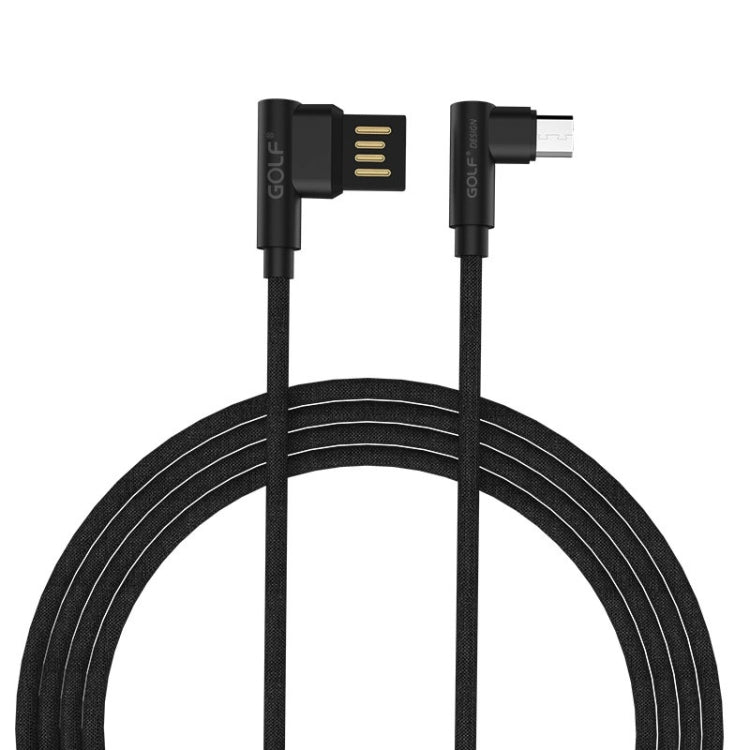 GOLF GC-48m 1m PUDDING 90 Degree Elbow Micro USB to USB 2.4A Fast Charging USB Data Cable for Galaxy, Huawei, Xiaomi, HTC, Sony and Other Smartphones