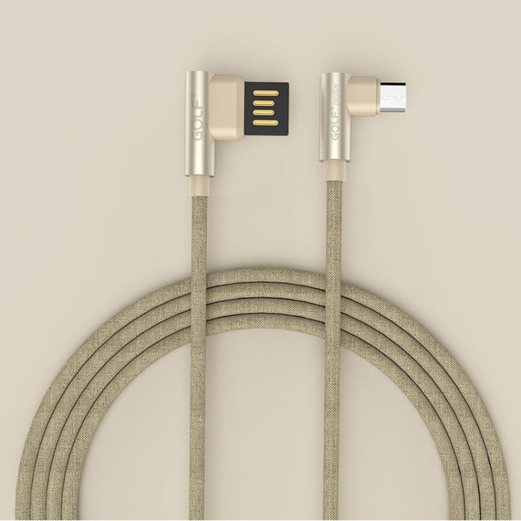 GOLF GC-48m 1m PUDDING 90 Degree Elbow Micro USB to USB 2.4A Fast Charging USB Data Cable for Galaxy, Huawei, Xiaomi, HTC, Sony and Other Smartphones