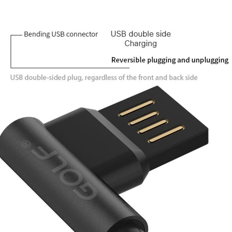 GOLF GC-48t 1m PUDDING 90 Degree Elbow USB-C / Type-C to USB 2.4A Fast Charging USB Data Cable for Galaxy S8 & S8+ / LG G6 / Huawei P10 & P10 Plus / Xiaomi Mi 6 & Max 2 and other Smartphones (Red)