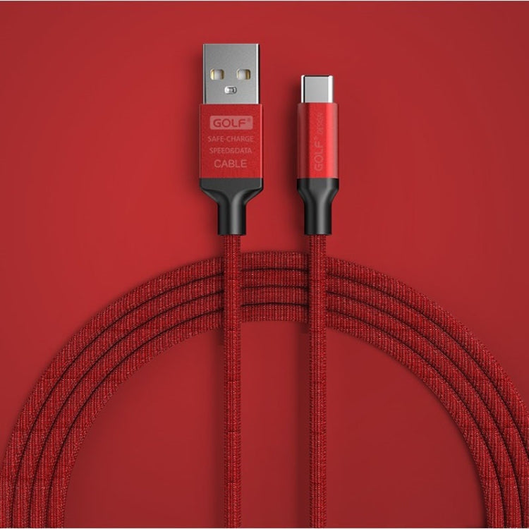 GOLF GC-52t Fabric Weave USB-C / Type-C to USB 2.4A Fast Charging USB Data Cable for Galaxy S8 & S8+ / LG G6 / Huawei P10 & P10 Plus / Xiaomi Mi 6 & Max 2 and other Smartphones