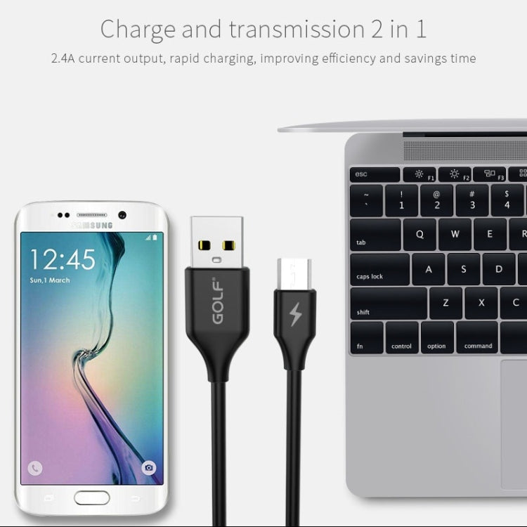 GOLF GC-59m 1m Micro USB to USB 2.1A Galloping Fast Charging USB Data Cable for Galaxy, LG, Huawei, Xiaomi and other Smartphones