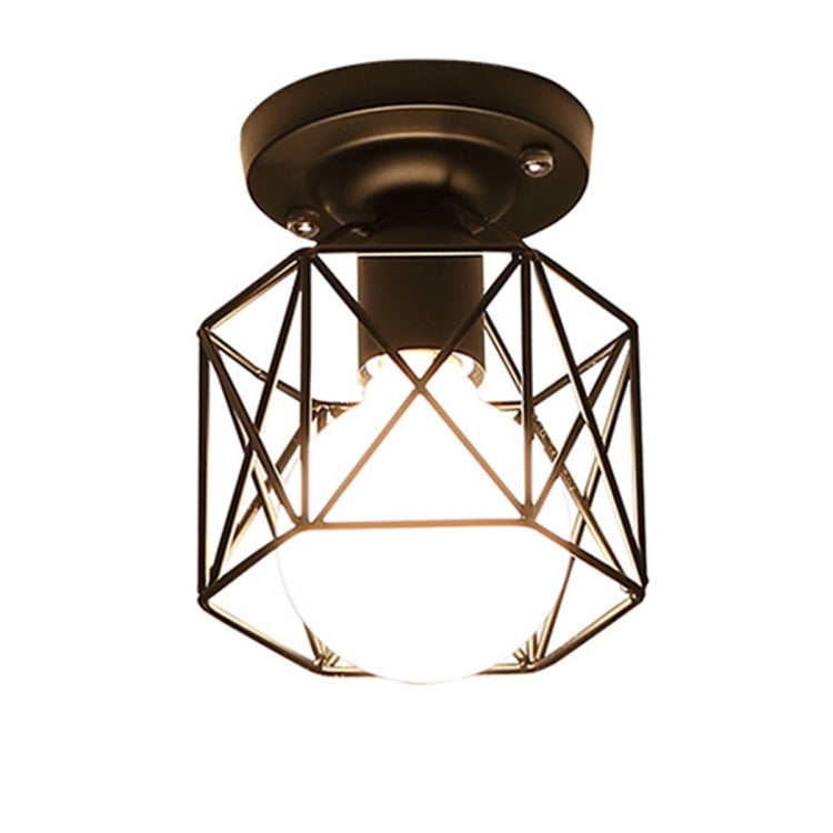 YWXLight Iron Art Milimalist Metal Polygon Frame Ceiling Light Pendant Lamp for Restaurant Bar Cafe House Bistro Aisle Hall
