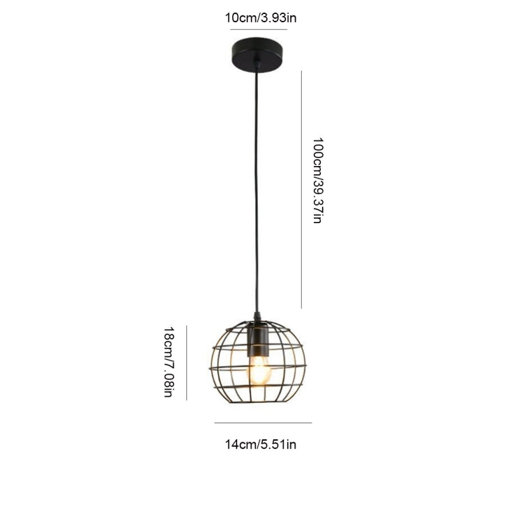 YWXLight Wrought Iron Art Globe Shaped Frame Ceiling Light Pendant Lamp for Restaurant Bar Cafe House