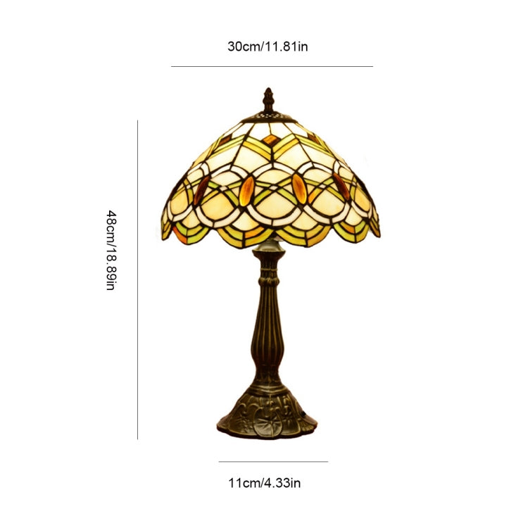 YWXLight Carved Stripes Glass + Alloy Eye Protection LED Desk Lamp