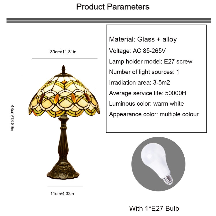 YWXLight Carved Stripes Glass + Alloy Eye Protection LED Desk Lamp