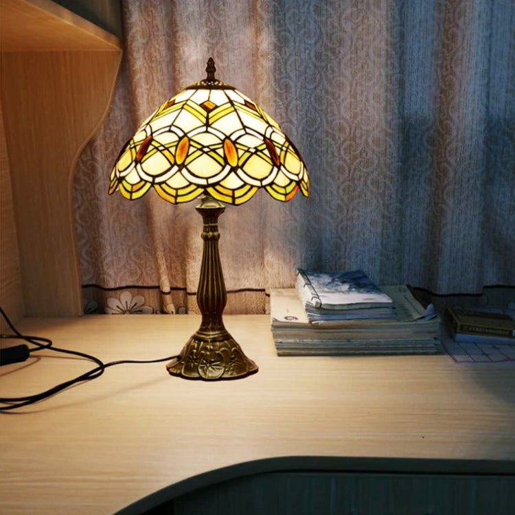 YWXLight Carved Stripes Glass + Alloy Eye Protection LED Desk Lamp