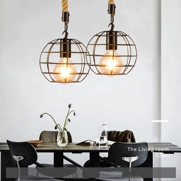 YWXLight Wrought Iron Art Milimalist Sphere Cage Frame Ceiling Light Pendant Lamp for Restaurant Bar Cafe House