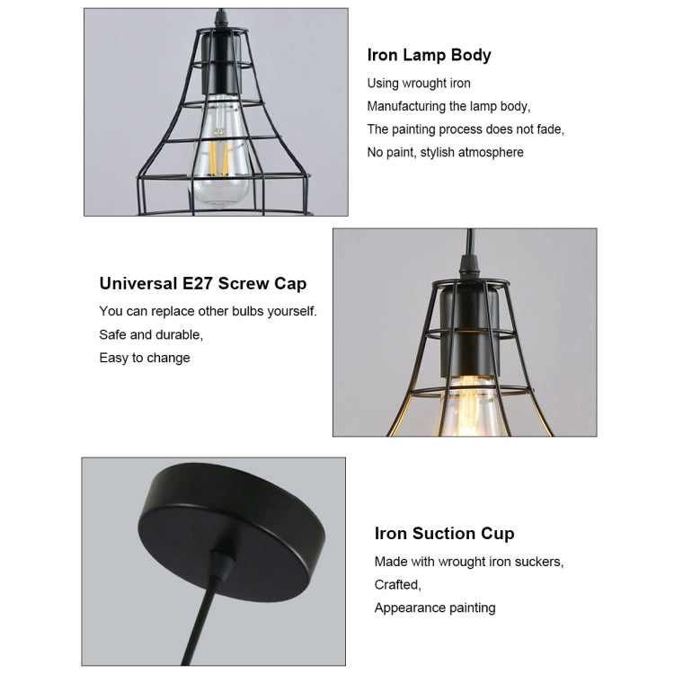 YWXLight Wrought Iron Art Milimalist Horn Cage Frame Ceiling Light Pendant Lamp for Restaurant Bar Cafe House