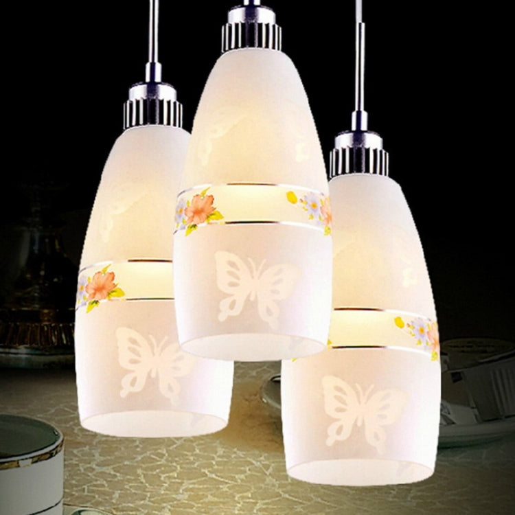 YWXLight Metal Plating Made Flower-caving Glass Ceiling Light Pendant Lamp for Restaurant Bar Cafe House Bistro Aisle Hall