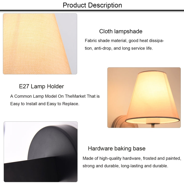 YWXLight 3W Classic Energy Saving Fabric Cloth Wall Lamp for Living Room Bedroom Hall Balcony