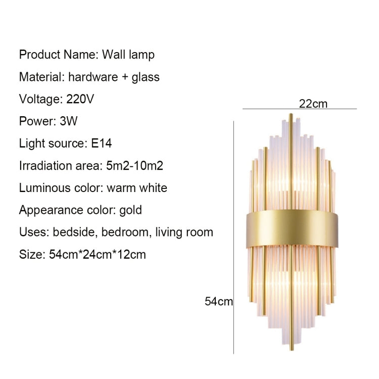 YWXLight 3W E14 Gold Wrought Iron LED Wall Lamp, AC 220V