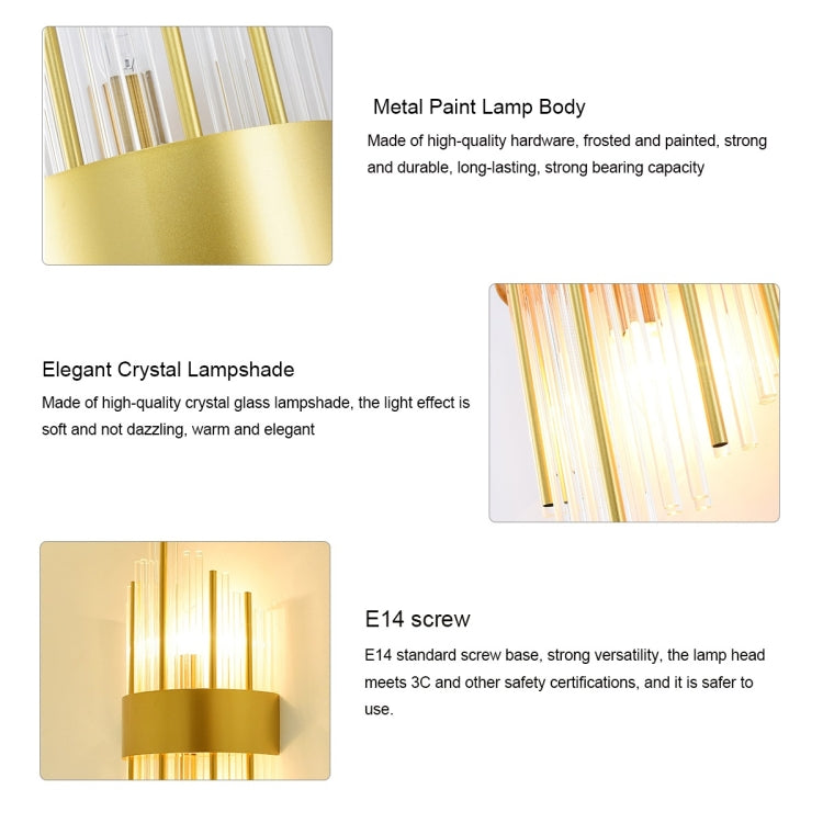 YWXLight 3W E14 Gold Wrought Iron LED Wall Lamp, AC 220V