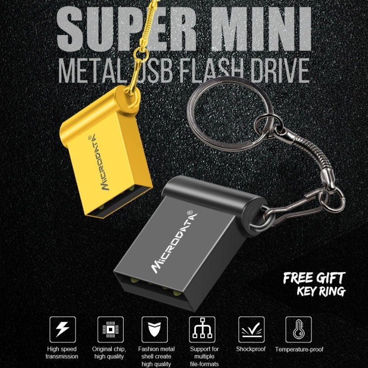 MiCRODATA 4GB USB 2.0 Computer and Car Two-use Mini Metal U Disk (Gold)