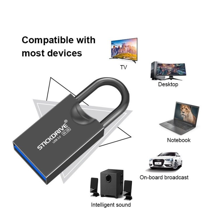 STICKDRIVE 16GB USB 3.0 High Speed Creative Love Lock Metal U Disk