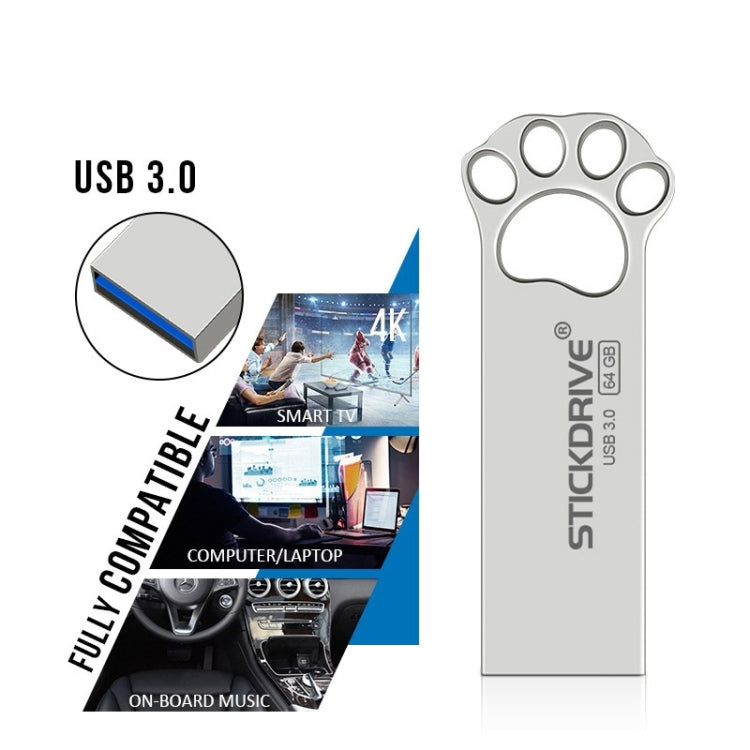 STICKDRIVE 32GB USB 3.0 Creative Cat Paw Metal U Disk