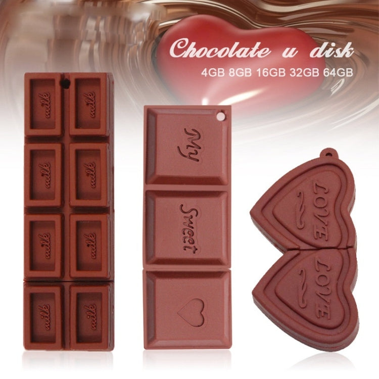 MicroDrive 64GB USB 2.0 Creative Heart Chocolate U Disk