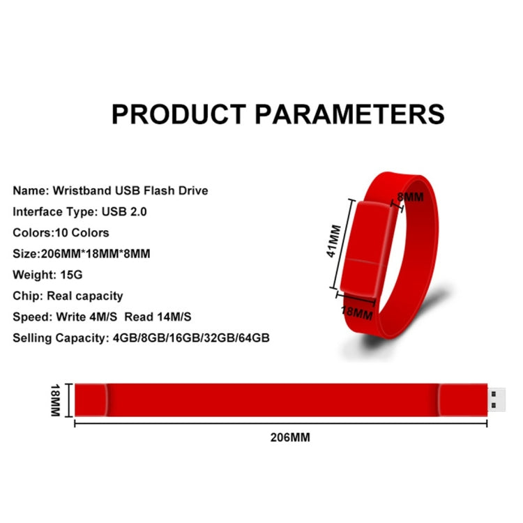 MicroDrive 8GB USB 2.0 Fashion Bracelet Wristband U Disk