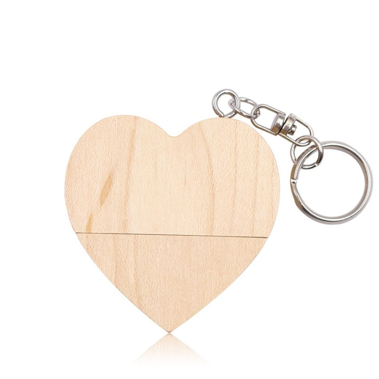 MicroDrive 4GB USB 2.0 Wood Couple Heart Shape U Disk(Wood Color)