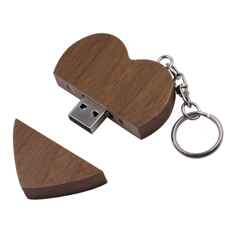 MicroDrive 128GB USB 2.0 Wood Couple Heart Shape U Disk