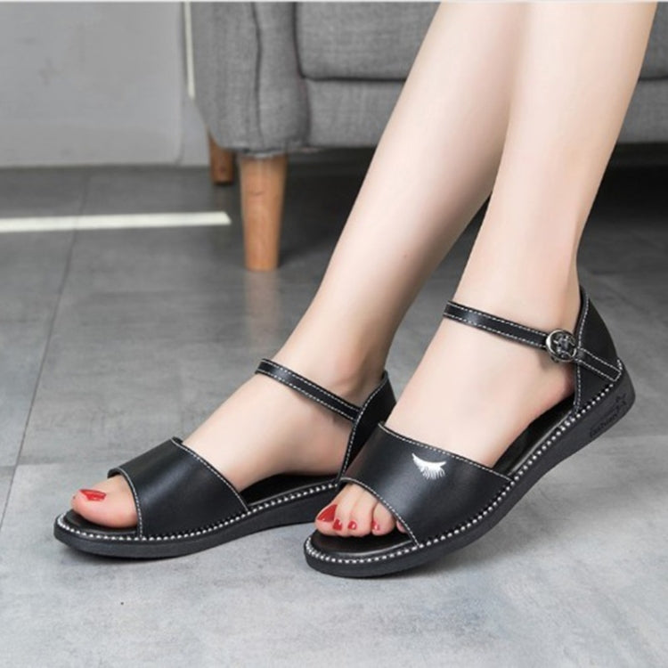 Simple Non-slip Wear-resistant Wrapped Heel Buckle Women Sandals