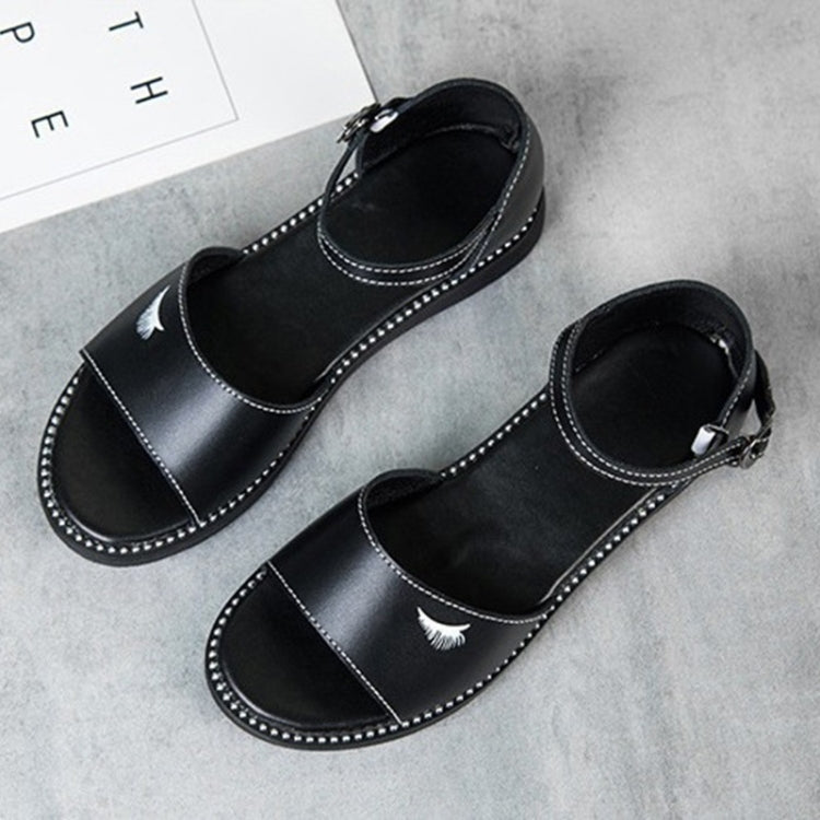 Simple Non-slip Wear-resistant Wrapped Heel Buckle Women Sandals