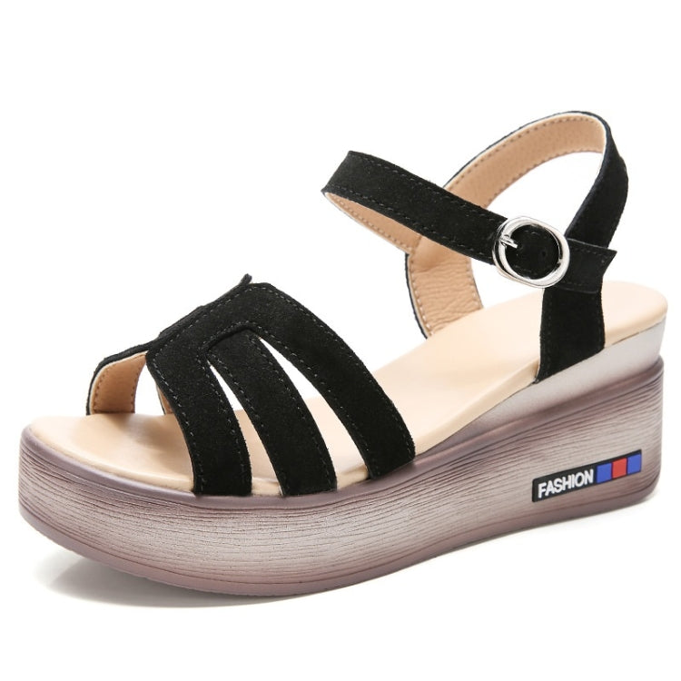 Suede Casual High-rise Non-slip Wear-resistant Women Sandals