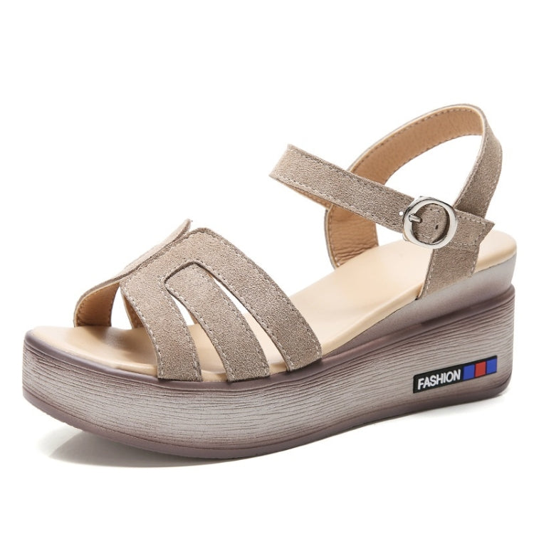 Suede Casual High-rise Non-slip Wear-resistant Women Sandals
