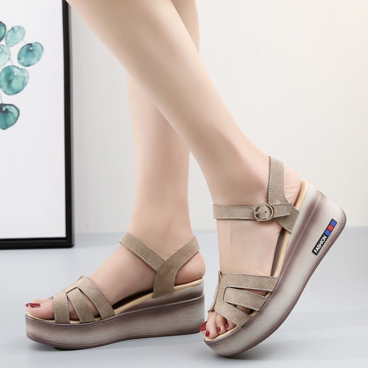 Suede Casual High-rise Non-slip Wear-resistant Women Sandals