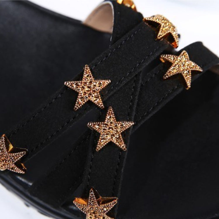 Suede Casual Simple Non-slip Wear-resistant Stars Pattern Two-wear Women Sandals