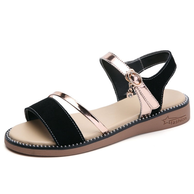 Suede Casual Simple Non-slip Wear Resistant Flat Bottom Women Sandals