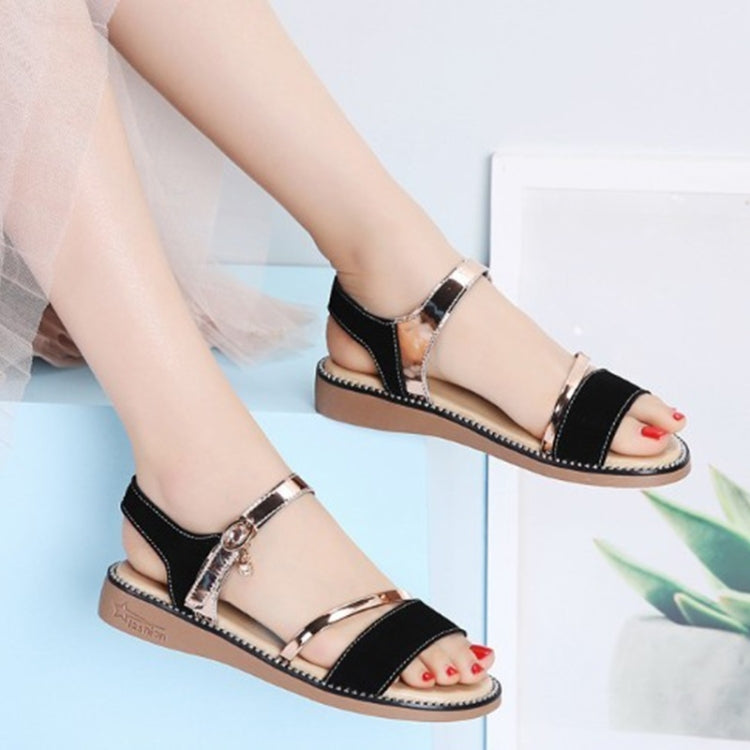 Suede Casual Simple Non-slip Wear Resistant Flat Bottom Women Sandals