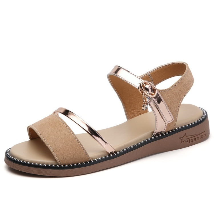 Suede Casual Simple Non-slip Wear Resistant Flat Bottom Women Sandals
