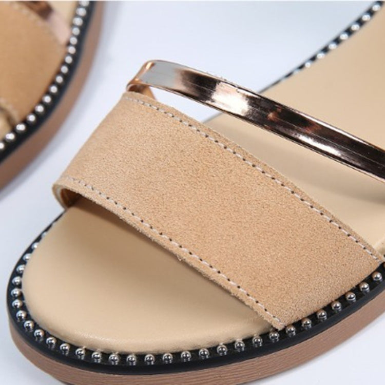 Suede Casual Simple Non-slip Wear Resistant Flat Bottom Women Sandals