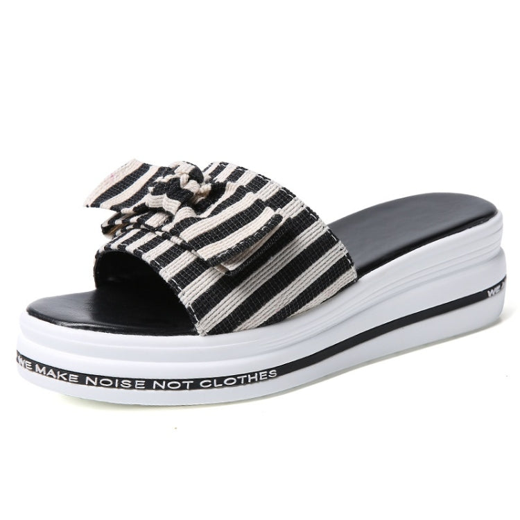 Fashion Bowknot Non-slip Wear-resistant Thick-soled Casual Women Slippers