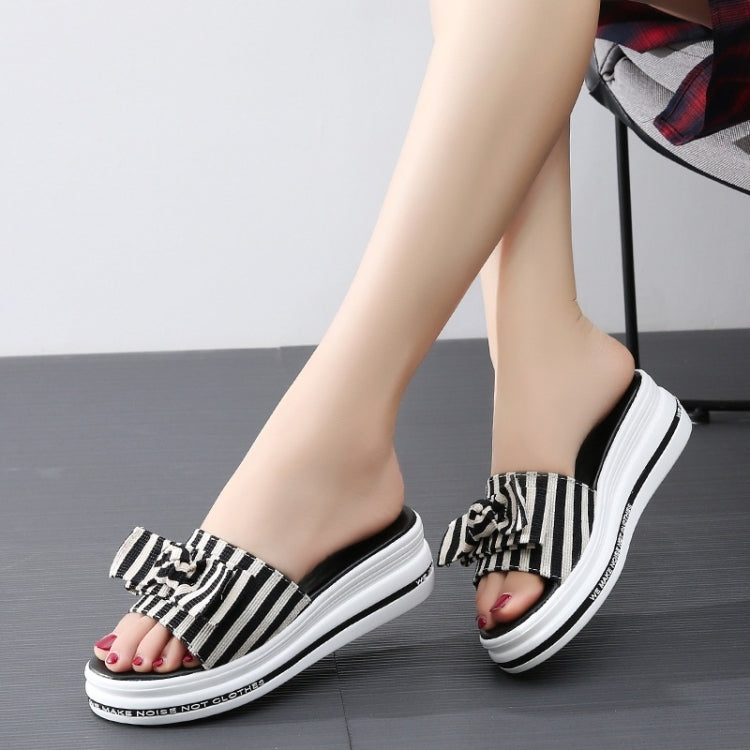 Fashion Bowknot Non-slip Wear-resistant Thick-soled Casual Women Slippers