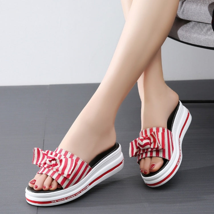 Fashion Bowknot Non-slip Wear-resistant Thick-soled Casual Women Slippers