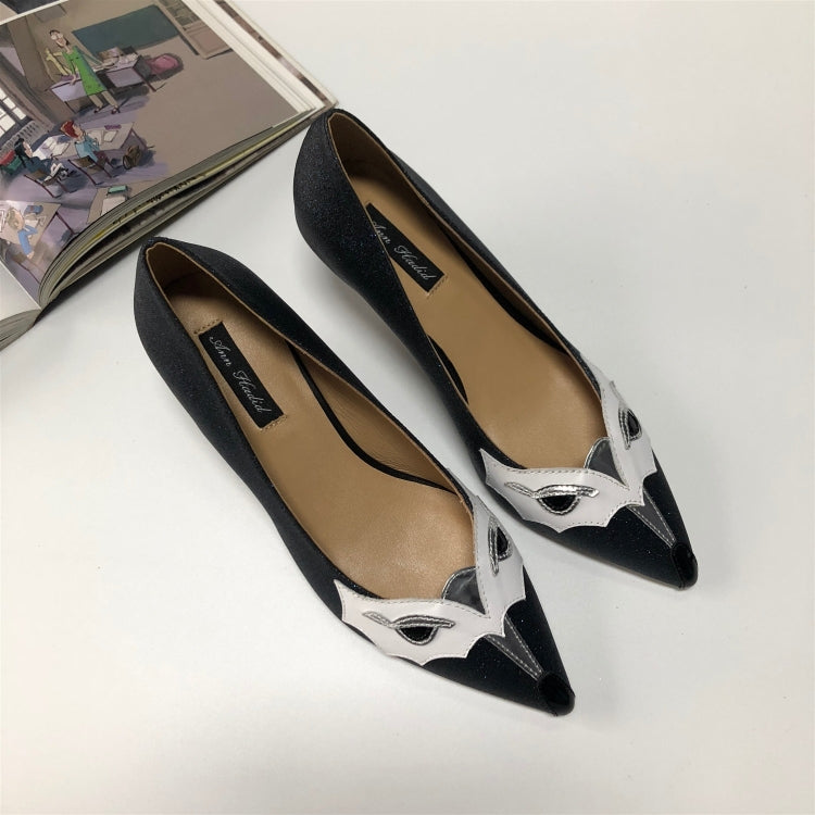 Fox Face Shallow Mouth Color Match Pointed Head Fashion Women Shoes