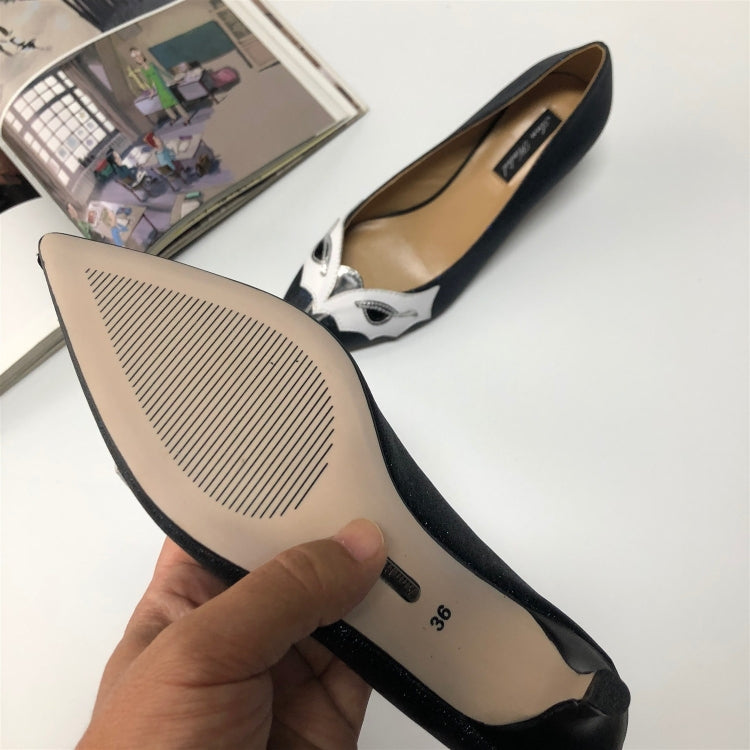 Fox Face Shallow Mouth Color Match Pointed Head Fashion Women Shoes