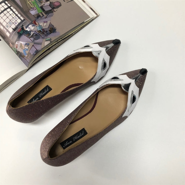 Fox Face Shallow Mouth Color Match Pointed Head Fashion Women Shoes