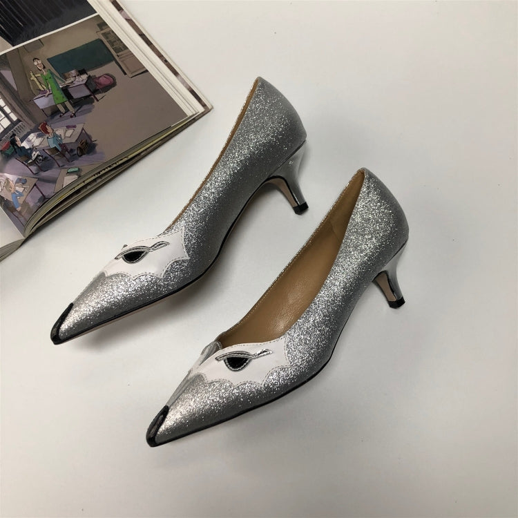 Fox Face Shallow Mouth Color Match Pointed Head Fashion Women Shoes