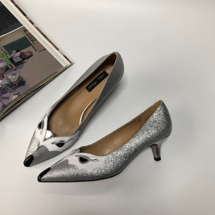 Fox Face Shallow Mouth Color Match Pointed Head Fashion Women Shoes